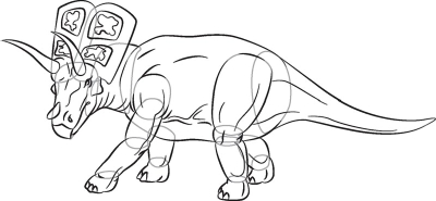 Как рисовать динозавра Арриноцератопс