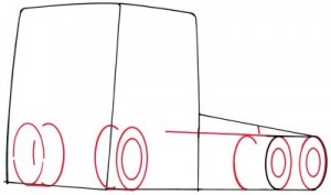 Как нарисовать грузовик поэтапно в 5 шагов. Шаг 2.