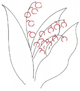 Как нарисовать цветы Ландыши поэтапно в 5 шагов. Шаг 2