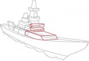 Как нарисовать корабль Эсминец поэтапно в 8 шагов. Шаг 4.
