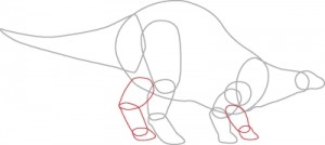 Как нарисовать динозавра Стегозавра поэтапно в 7 шагов. Шаг 4