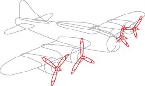 Как нарисовать самолет второй мировой войны поэтапно в 7 шагов. Шаг 4