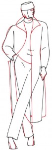 Как нарисовать Женщину в пальто поэтапно в 5 шагов 4