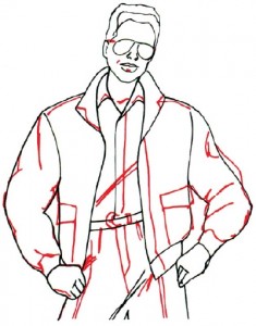 Как нарисовать Мужчину в куртке поэтапно в 5 шагов 5