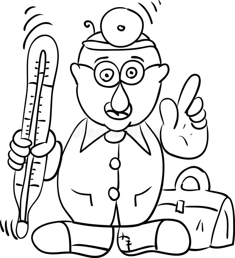Рисунок доктора с термометром