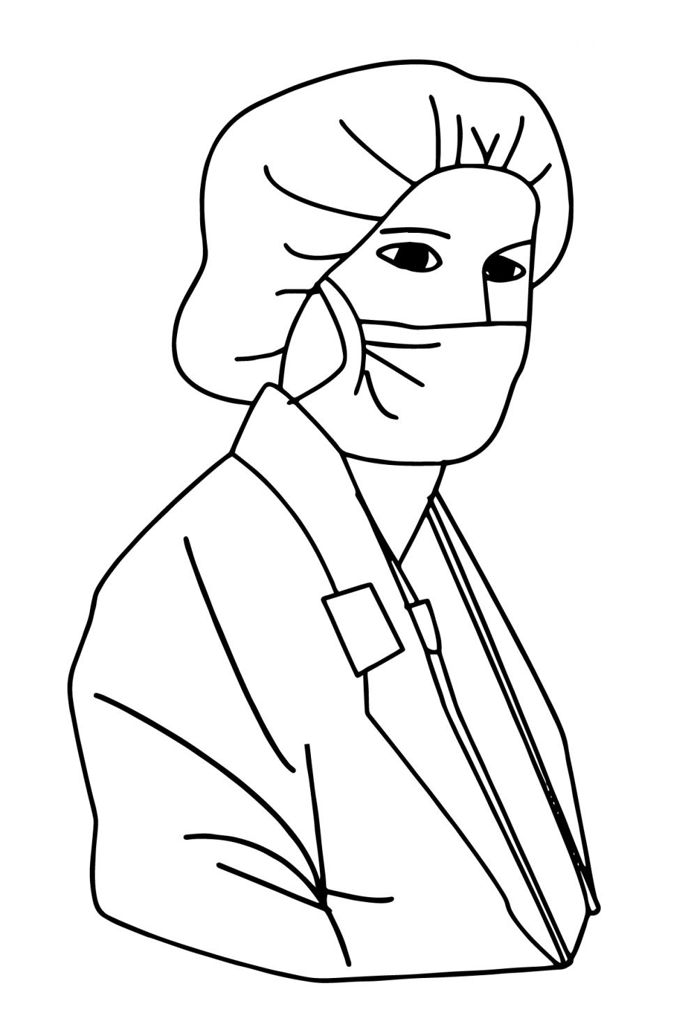 Рисунок доктора в маске