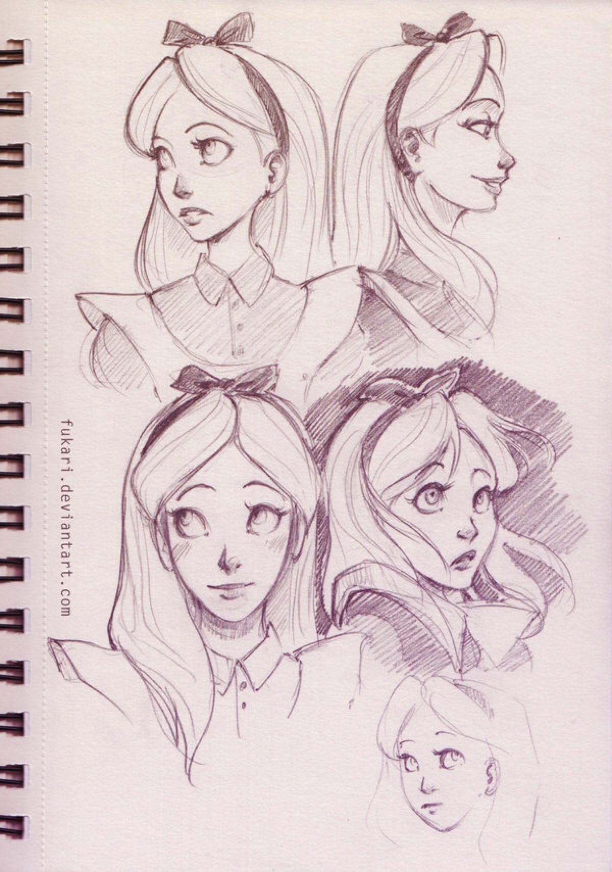 Рисунок Алисы с разными эмоциями