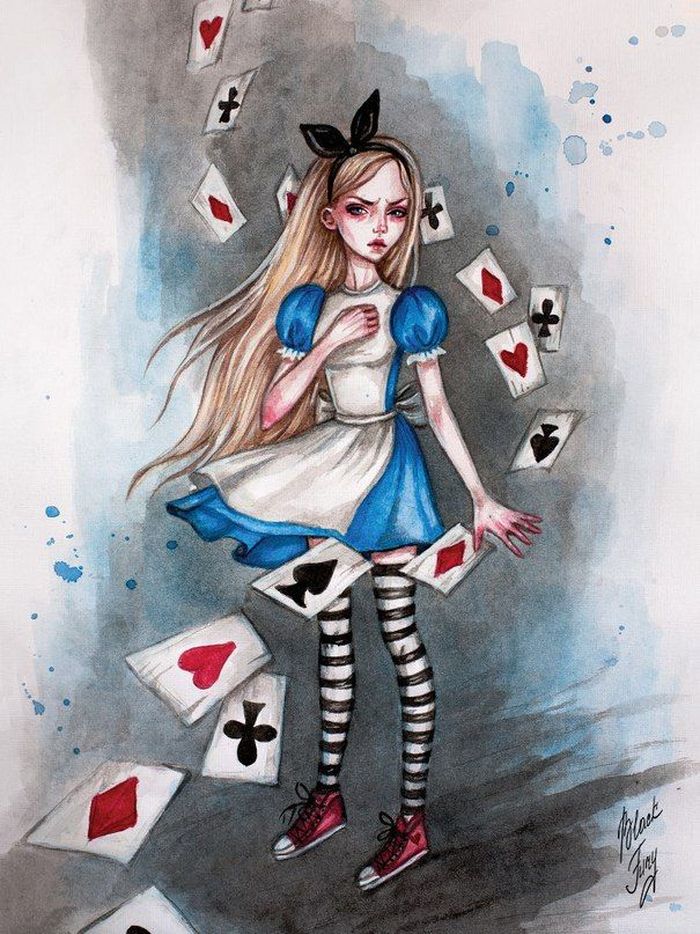 Рисунок Алисы с картами