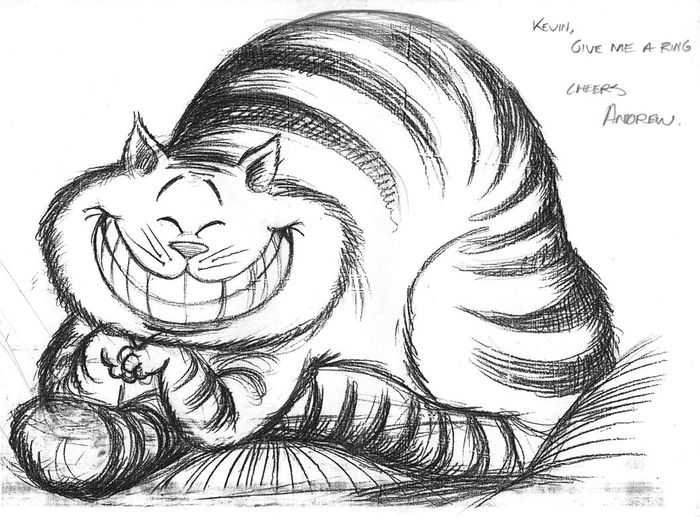 Рисунок Чеширского кота карандаш