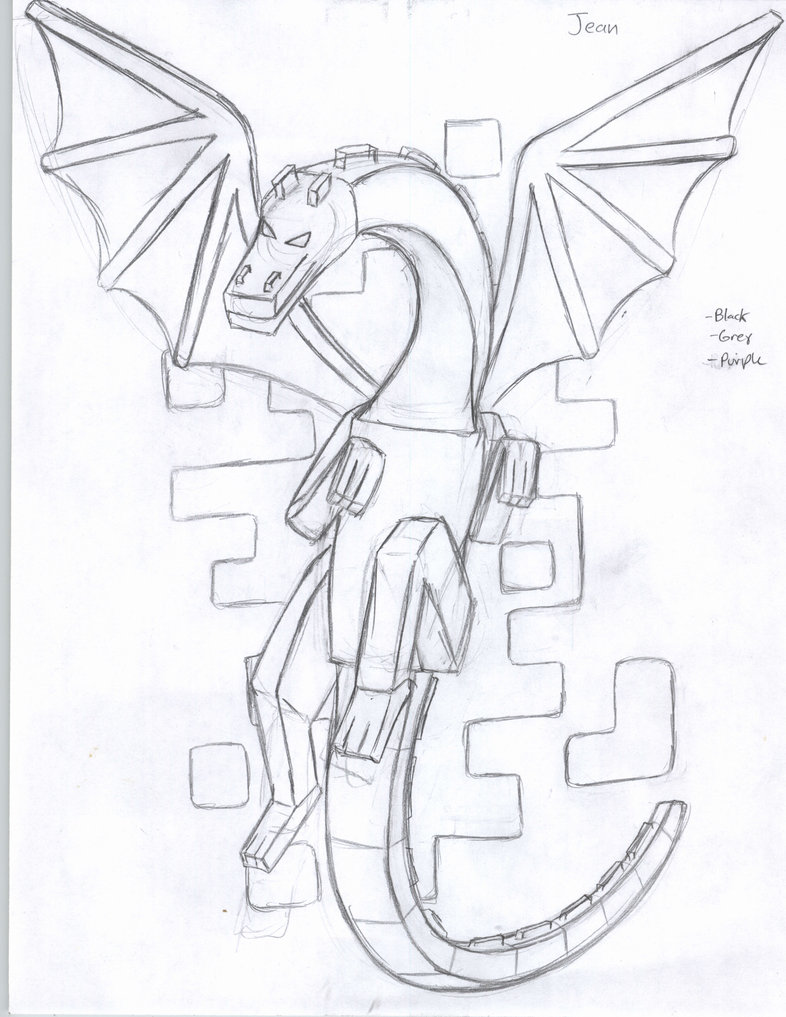 Эндер Дракон карандашный рисунок