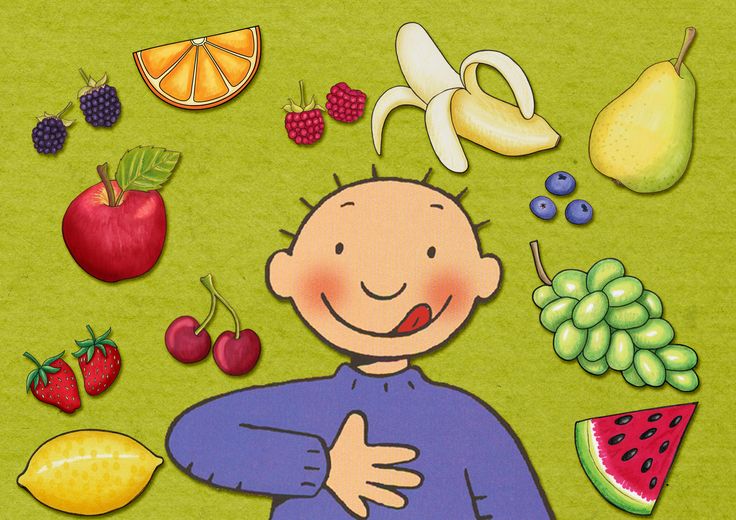 Рисунок мальчика с фруктами