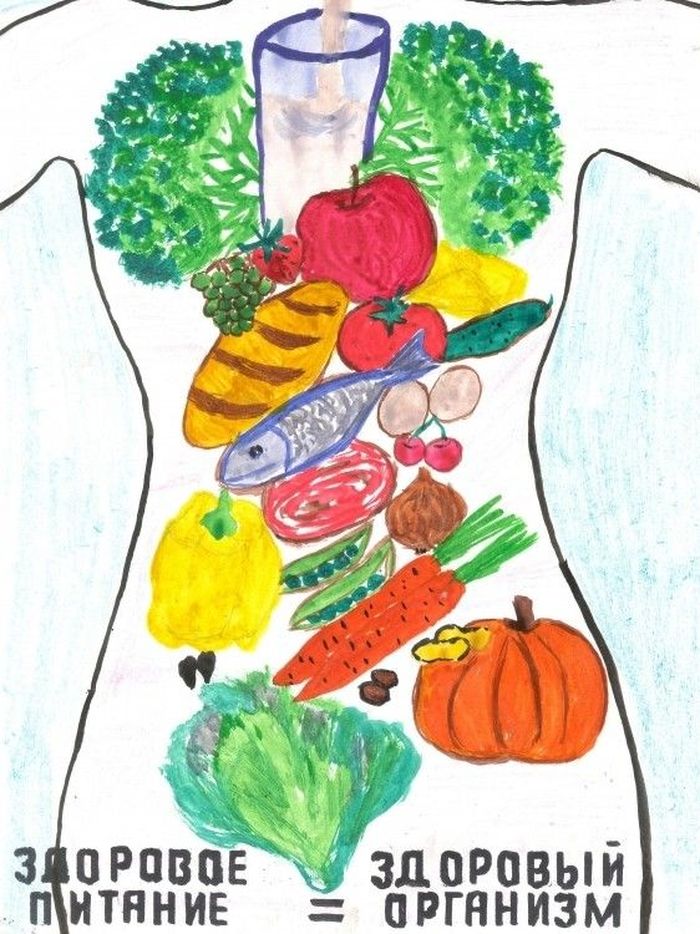 Здоровое питание: картинки и раскраски для детей +80 рисунков