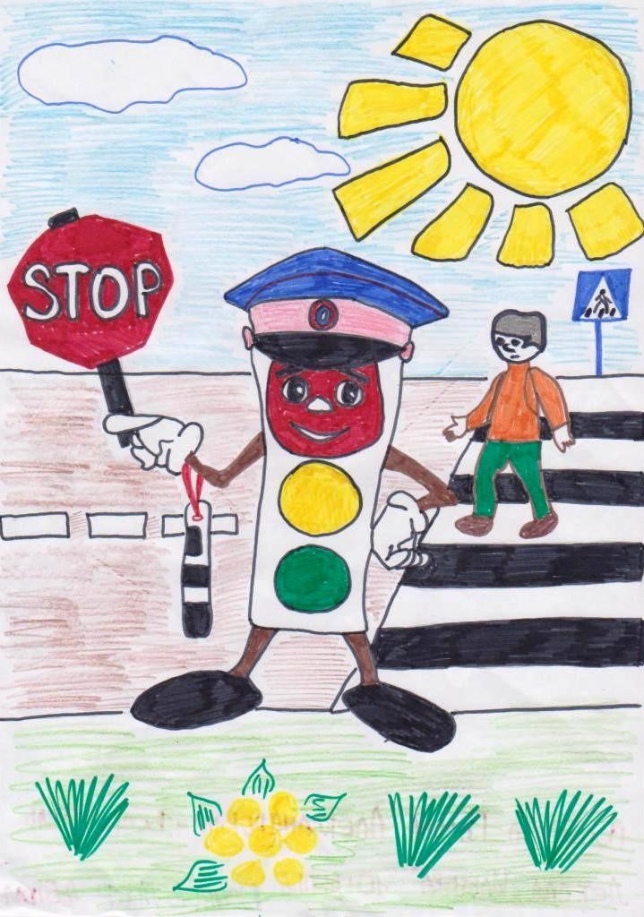 Рисунок детский светофор