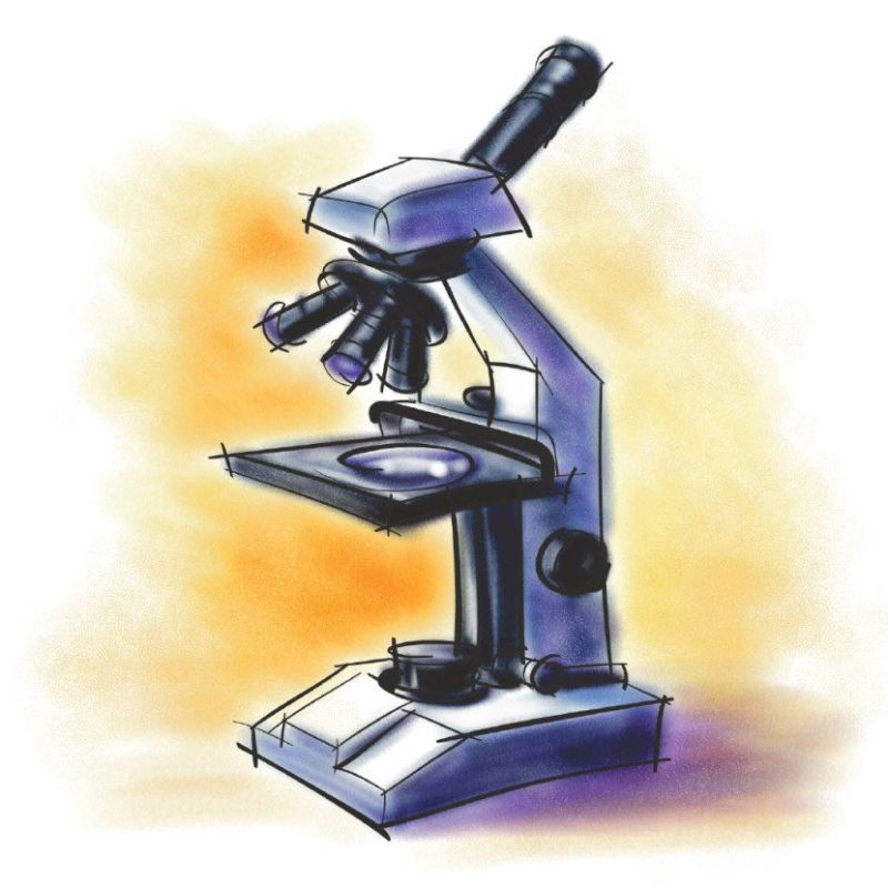 Цветной рисунок микроскопа