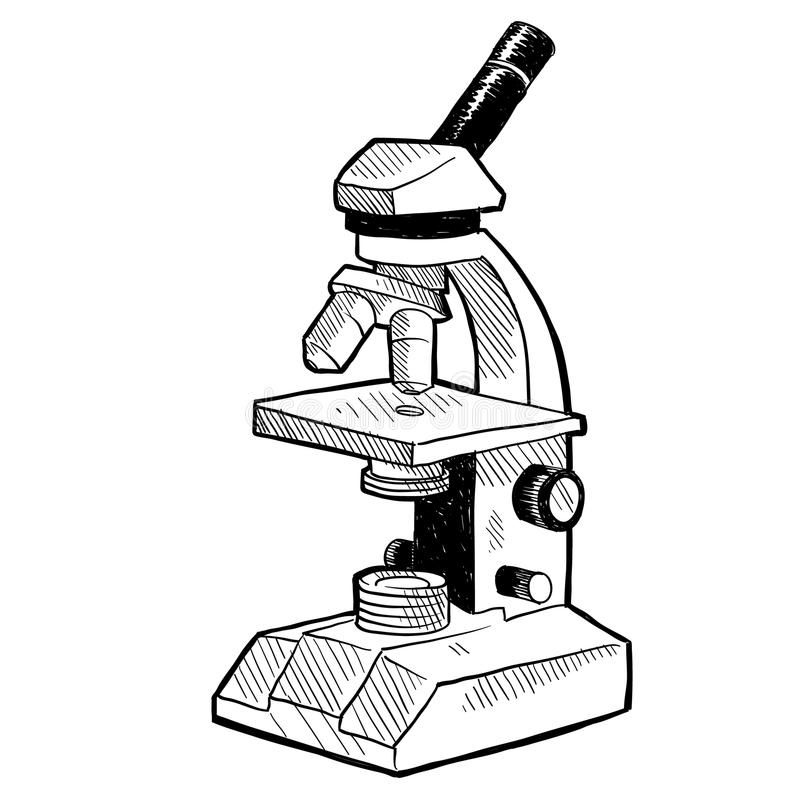 Черно-белый рисунок микроскоп