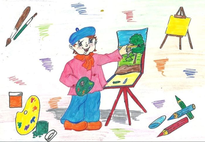 Рисунок детский профессия художник