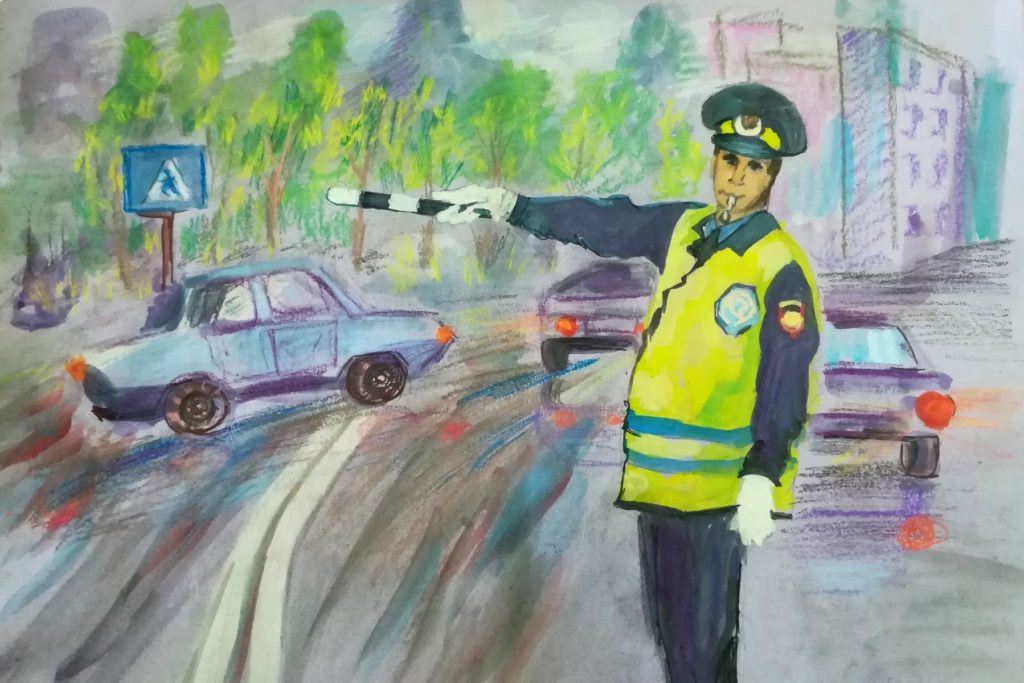 Рисунок детский профессия полицейский