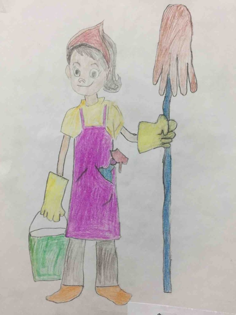Рисунок детский профессия уборщик