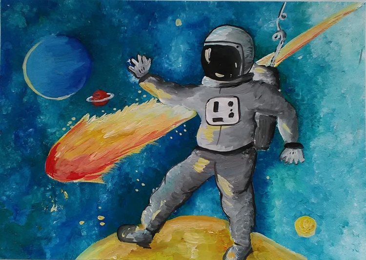 Рисунок детский профессия космонавт