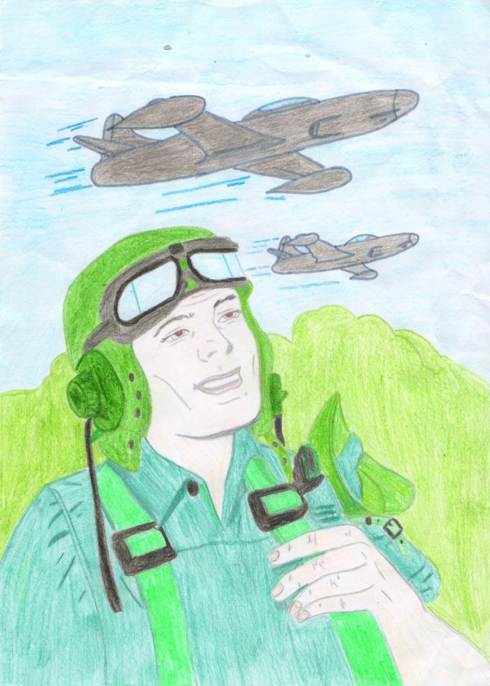 Рисунок детский профессия военный пилот