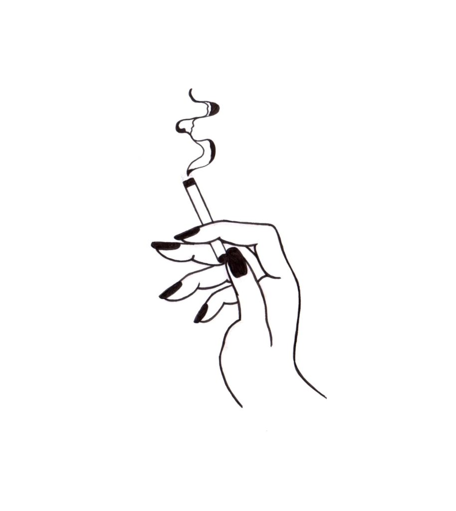 Рисунок для тату рука с сигаретой
