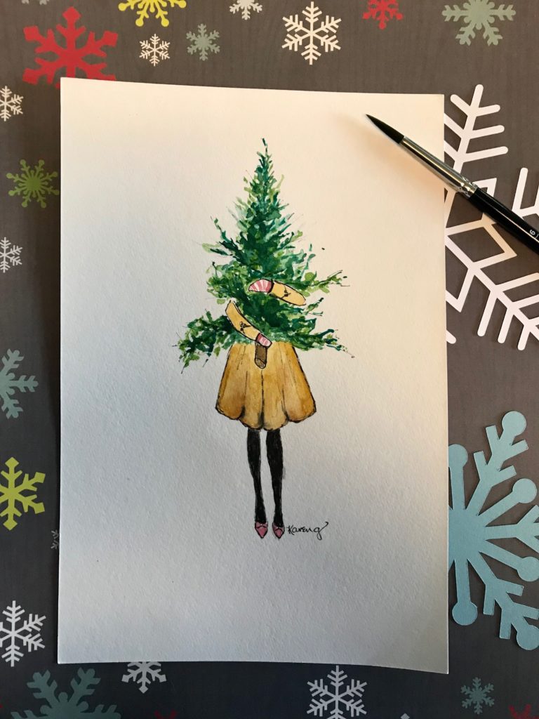 Рисунок новогодний елка