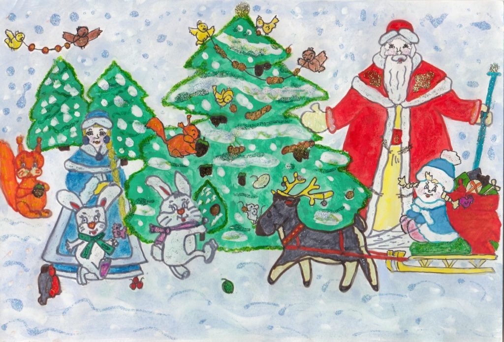 Детский рисунок Деда Мороза