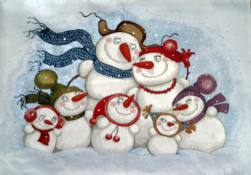 Рисунок снеговиков