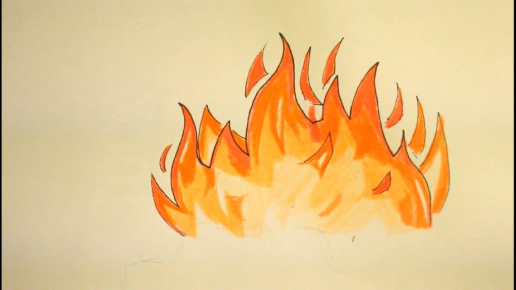 Рисунок огня цветной