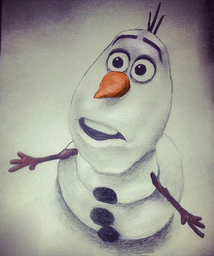 Рисунок снеговика Олафа