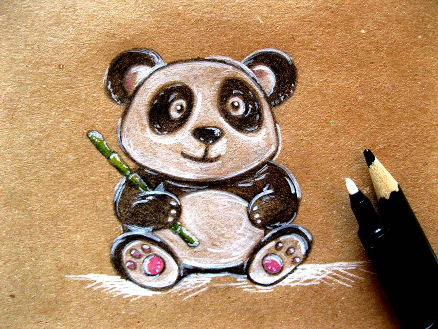 Цветной рисунок панды