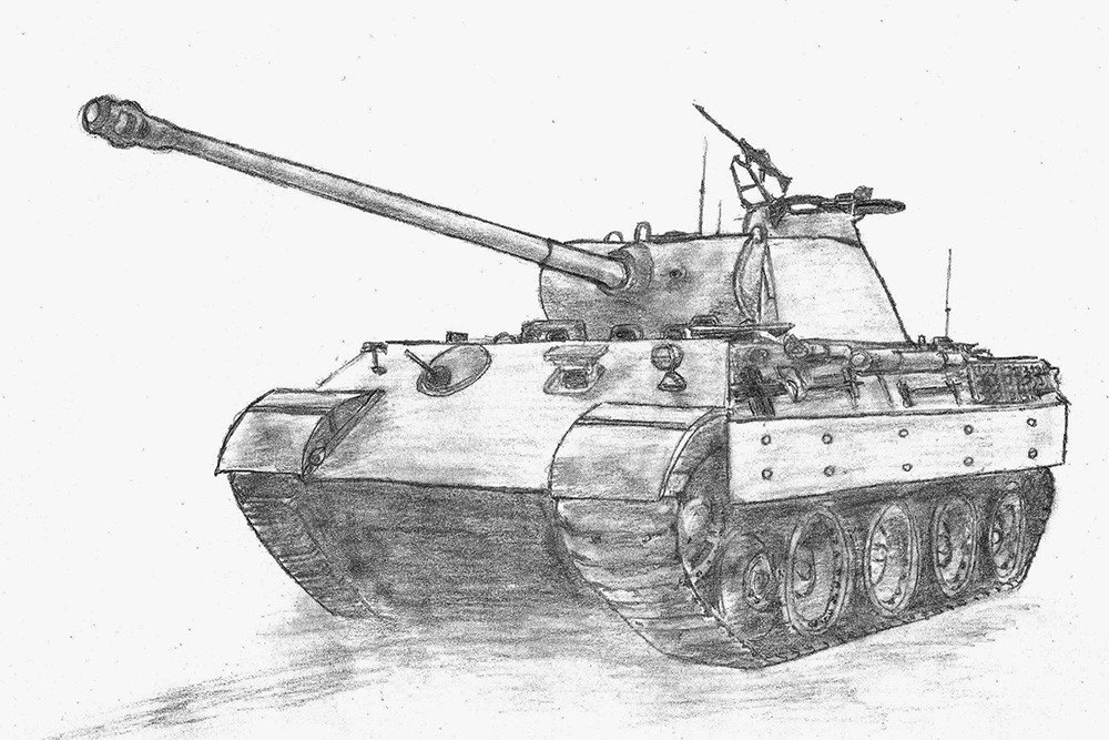 Рисунок танка для срисовки