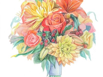 Рисунок цветов карандашом