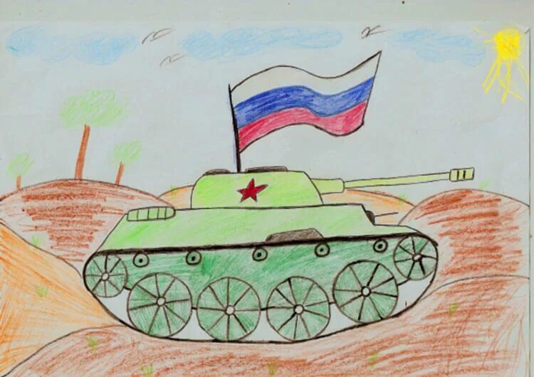Рисунок танка детский