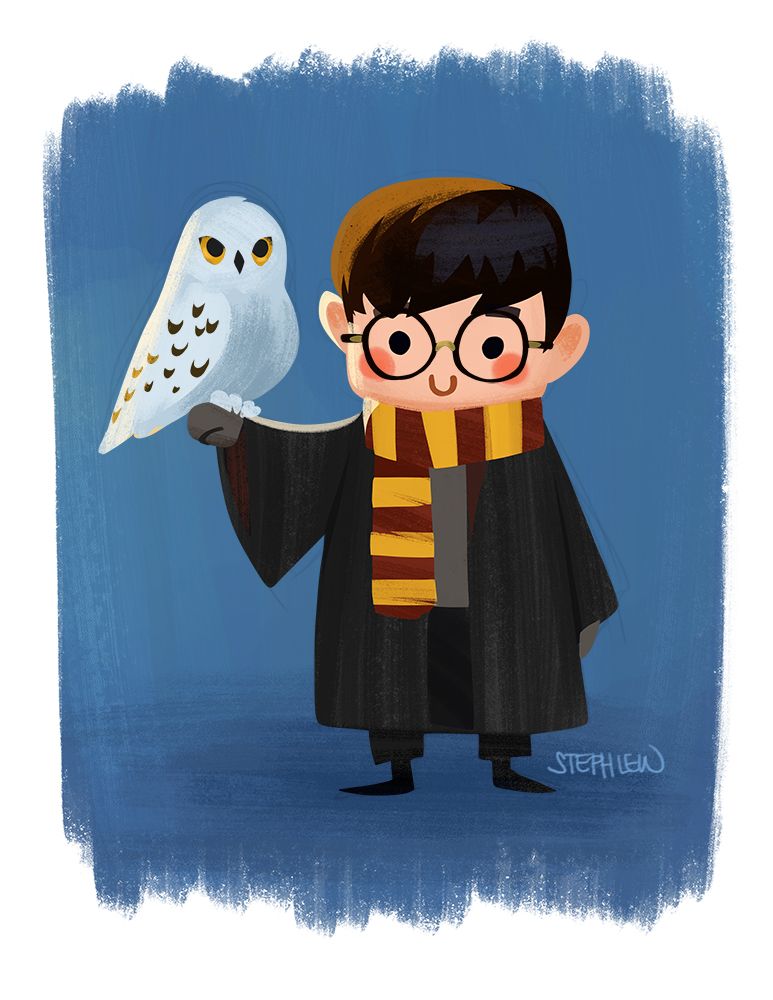 Рисунок совы из Гарри Поттера