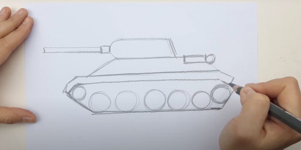 Рисунок танка карандаш