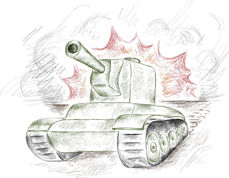 Рисунок танка карандашо