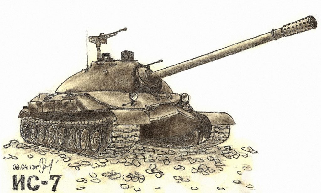 Простой рисунок танка карандашом