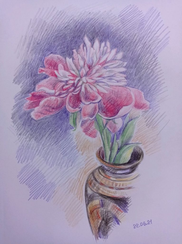 Рисунок букет в вазе