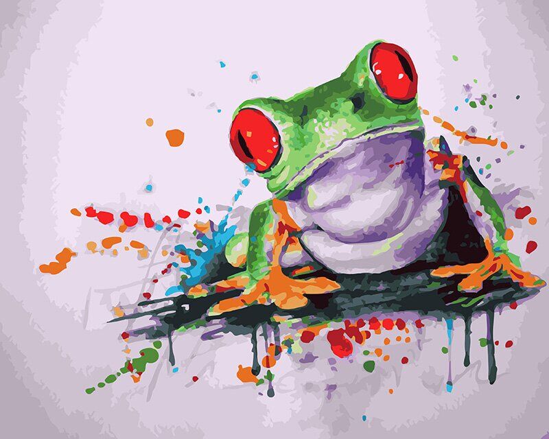 Рисунок лягушки красками