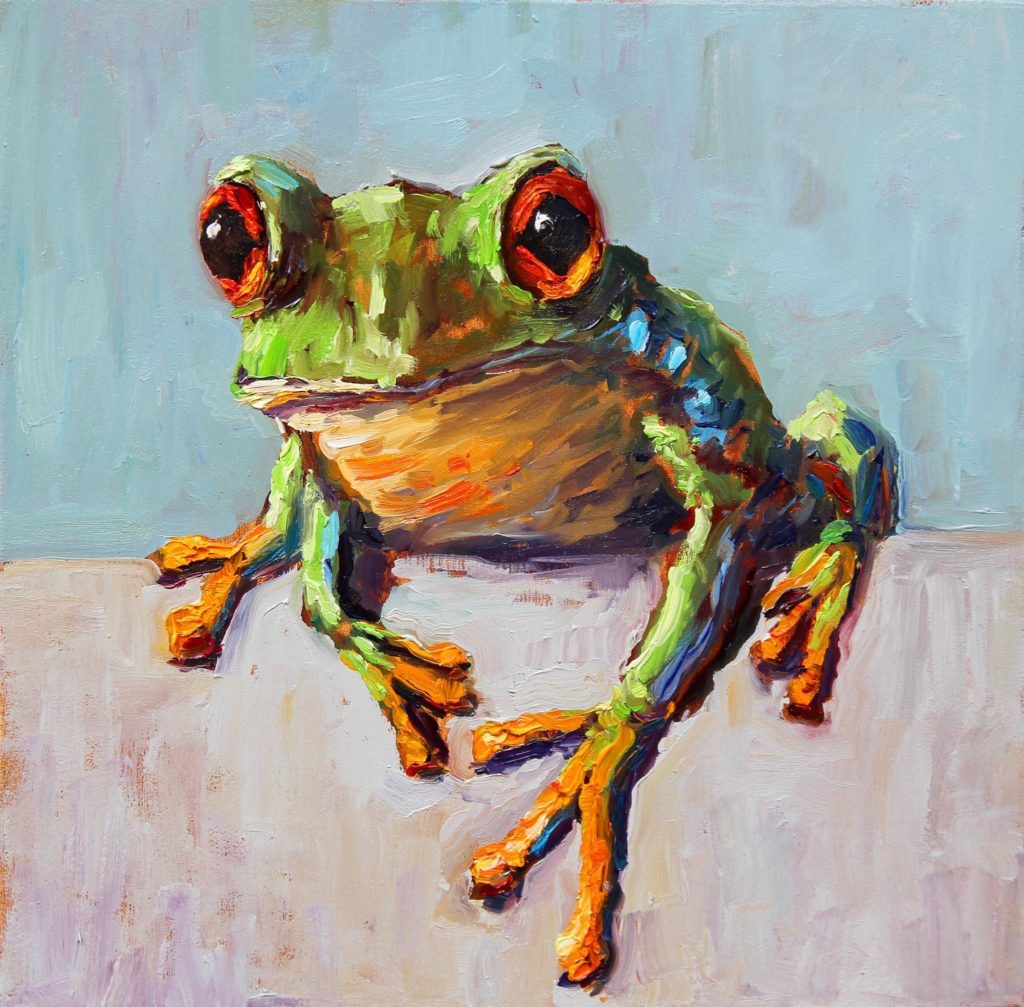 Рисунок лягушки красками
