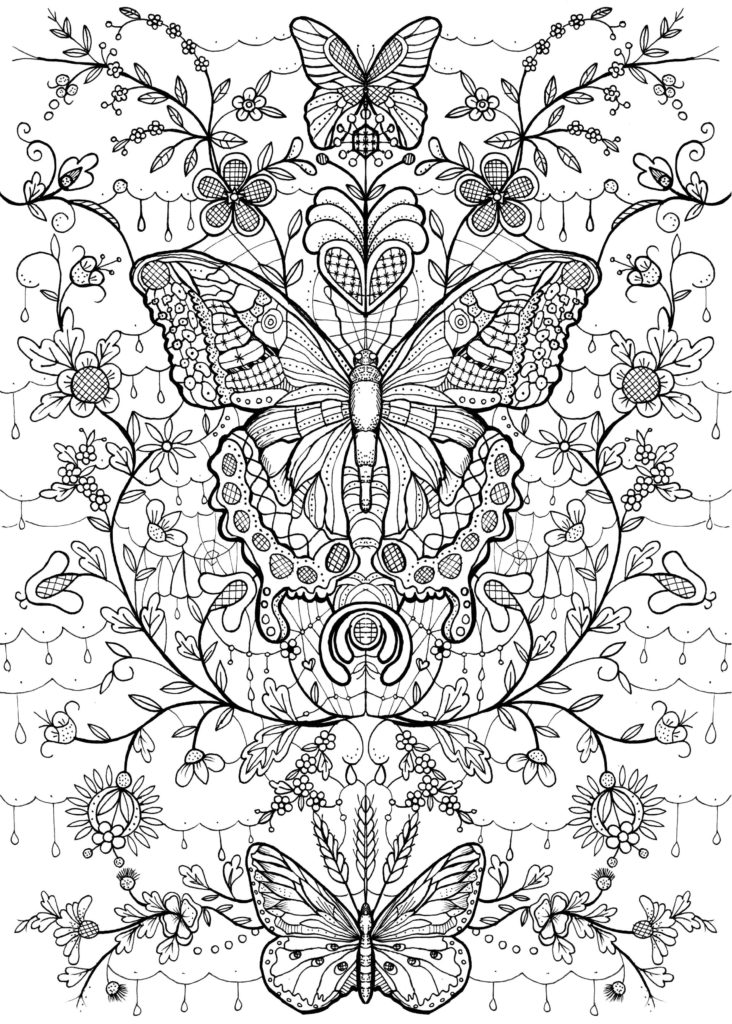 Раскраска бабочка антистрес