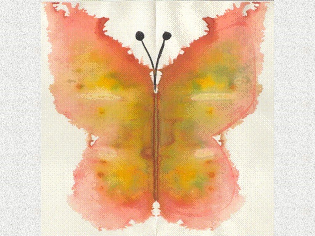 Рисунок бабочки в технике монотипия