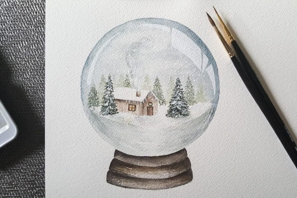 Рисунок снежного шара
