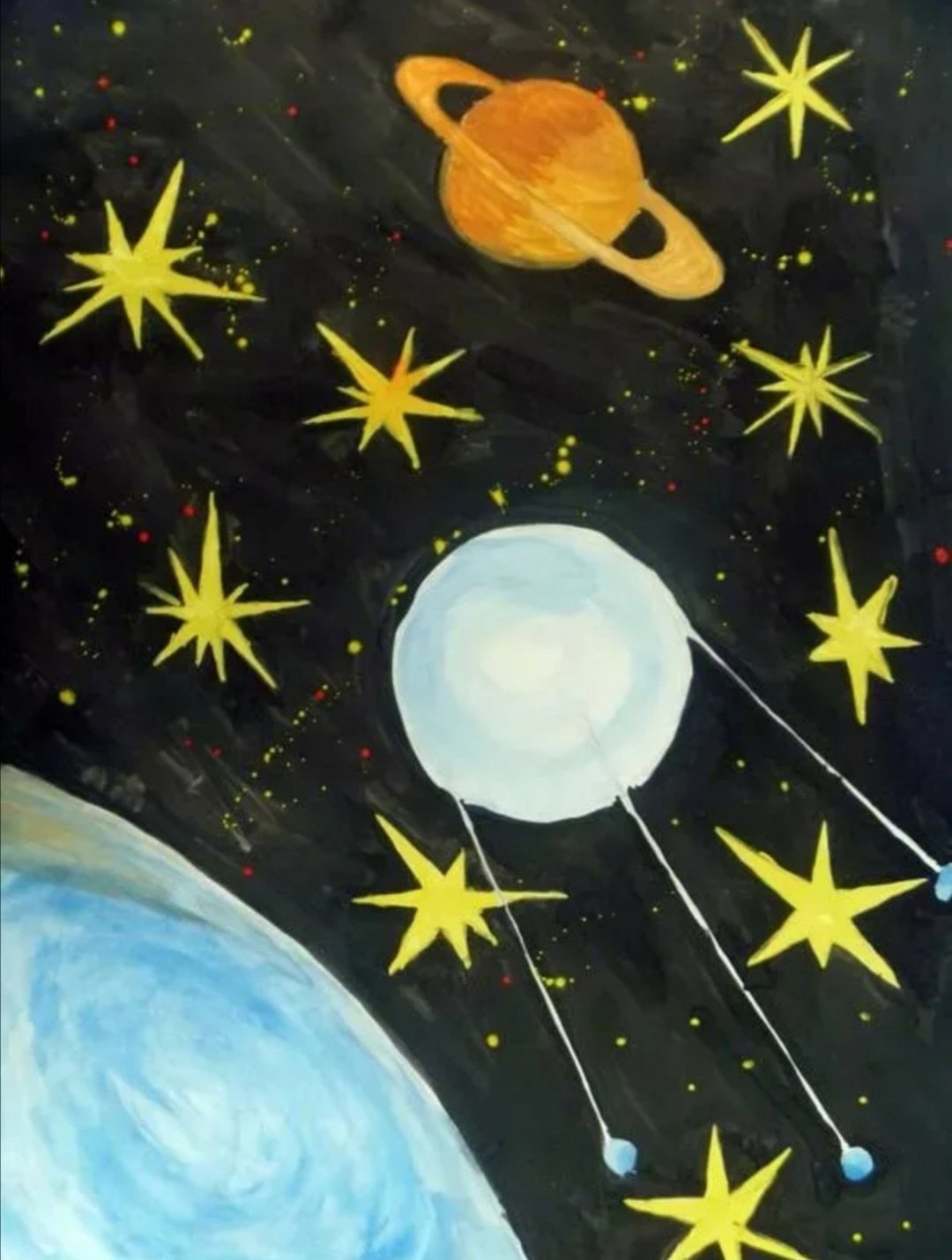 Детский рисунок звездное небо
