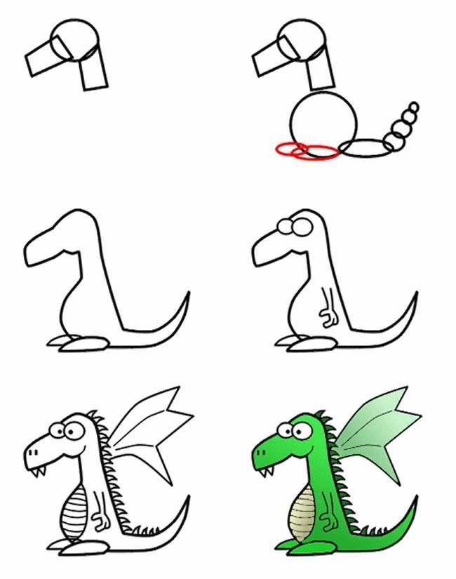 Рисунок дракона поэтапно