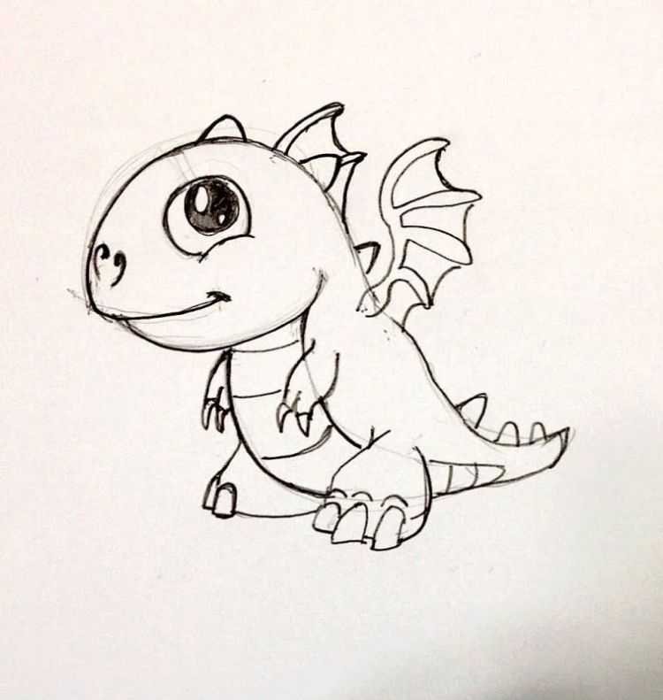Рисунок милого дракончика