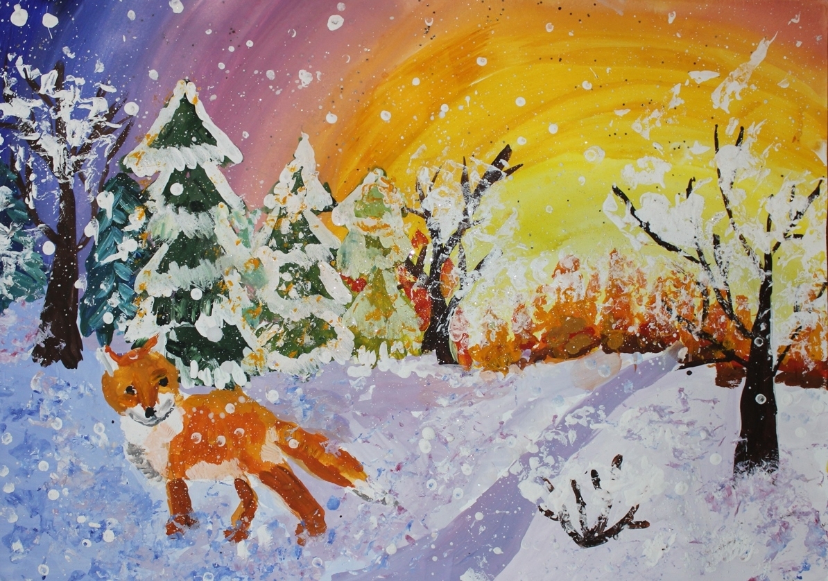 Первый снег рисунок