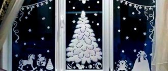 Рисунок новогодний на окне